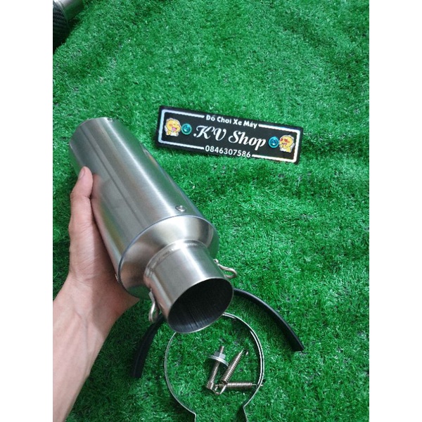 pô leovince bạc kèm tiêu ngoài cnc, họng 51mm