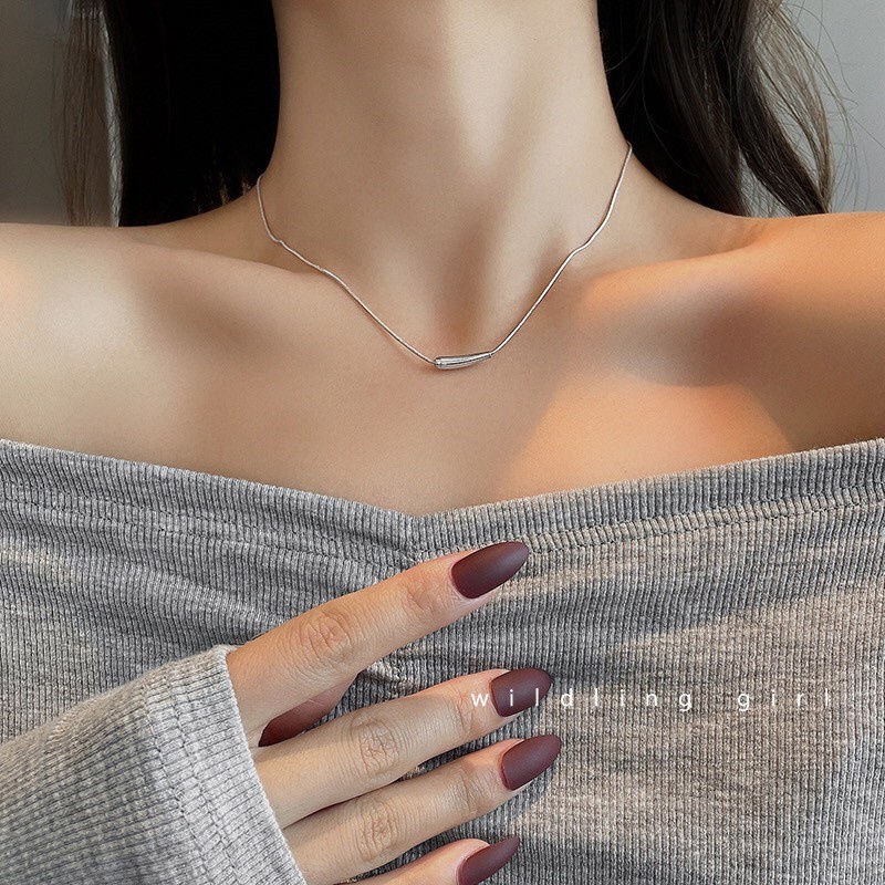 Dây Chuyền Bằng Thép Titan Thiết Kế Đơn Giản Phong Cách Mới Cho Nữ F427