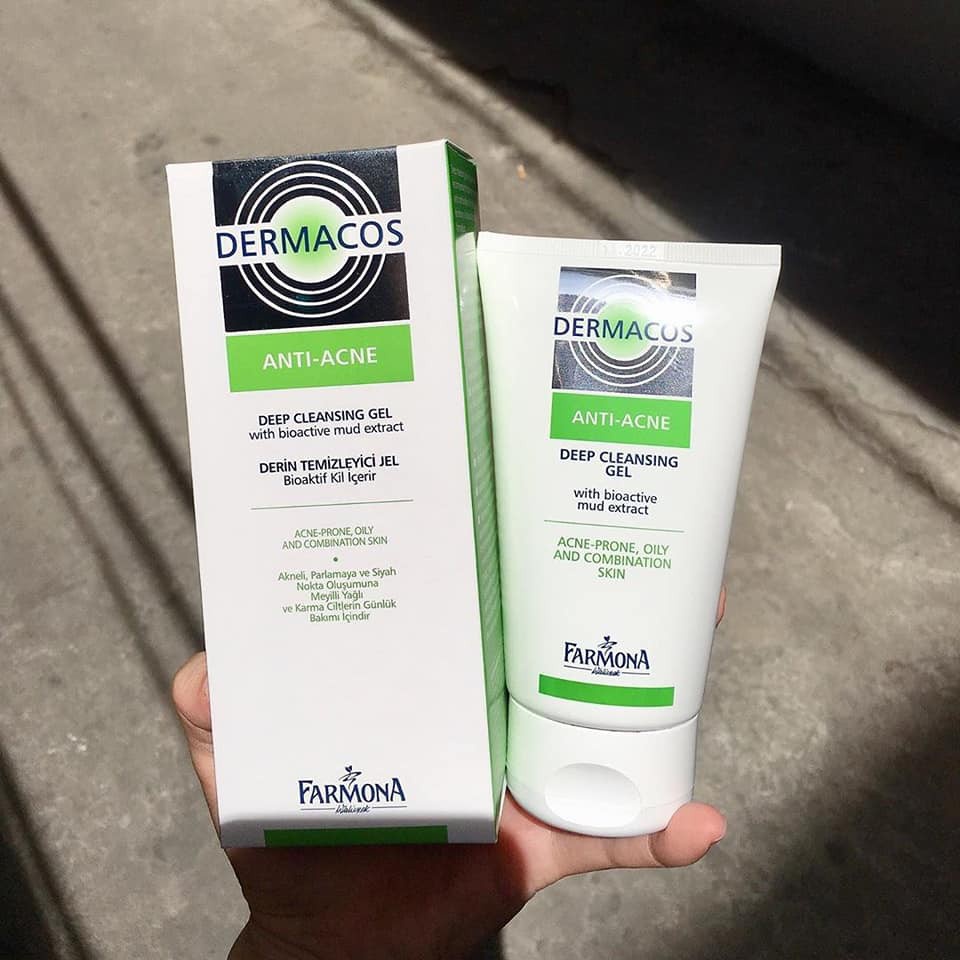DERMACOS Sữa Rửa Mặt Farmona Dermacos Anti Acne Deep Cleansing Gel 150ml, Sạch Sâu Ngừa Mụn, Cho Da Dầu
