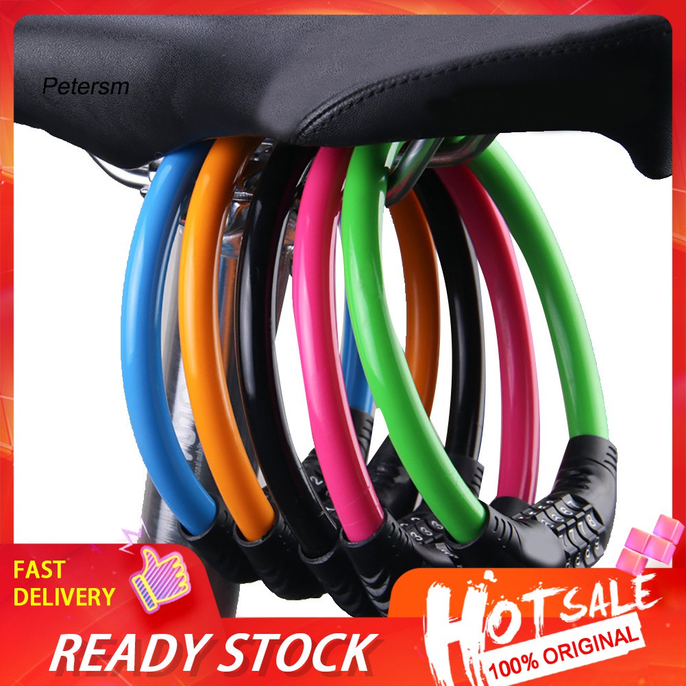 Dây Cáp Khóa Xe Đạp Mật Khẩu 4 Chữ Số Tiện Dụng