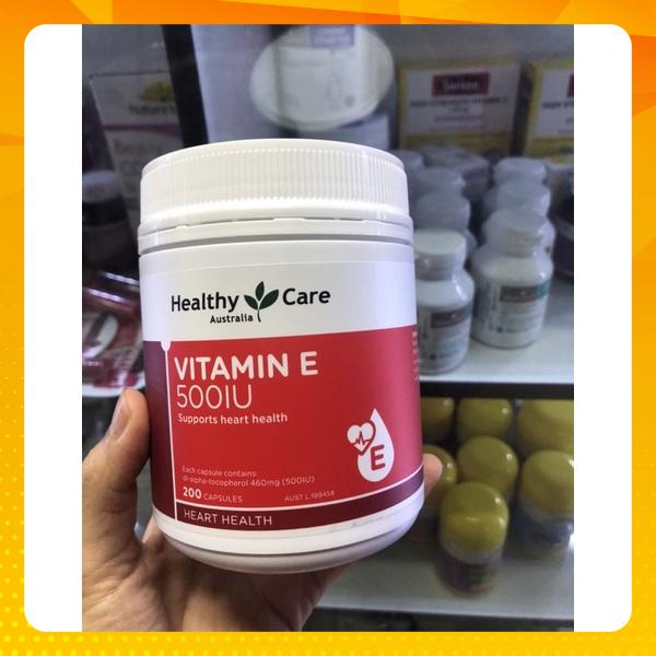 Viên Uống Vitamin E của Healthy Care 500IU Úc hộp 200 viên