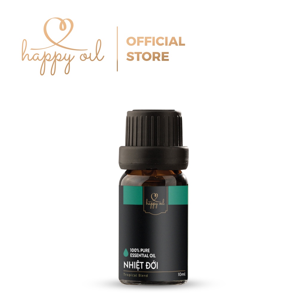 Tinh dầu xông thơm phòng 100% thiên nhiên Nhiệt Đới Happy Oil 10ml, giúp khử mùi, giúp cân bằng độ ẩm, ngủ ngon