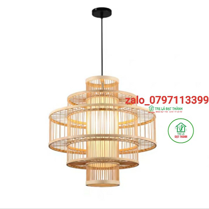 Đèn mây tre đan, lồng đèn trang trí nhà hàng cao cấp đèn trụ tăm tre