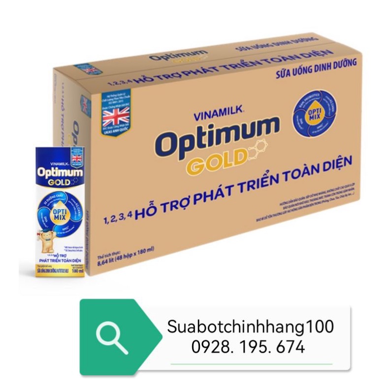 Thùng 48 hộp sữa optimum gold 180ml - date luôn mới