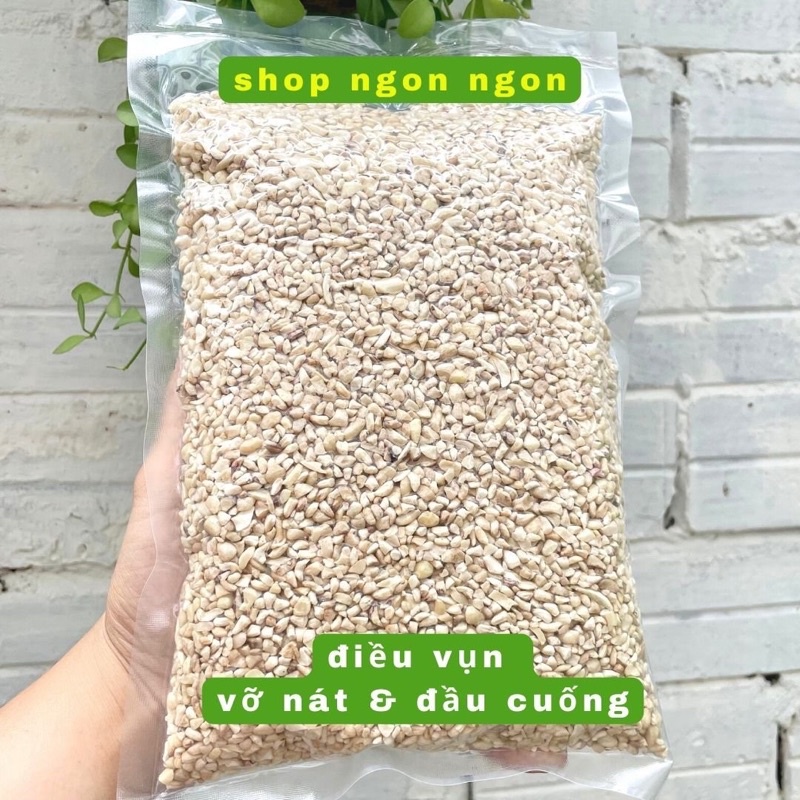Hạt điều vụn nát và đầu cuống nấu sữa, làm muối vừng cực ngon 500g
