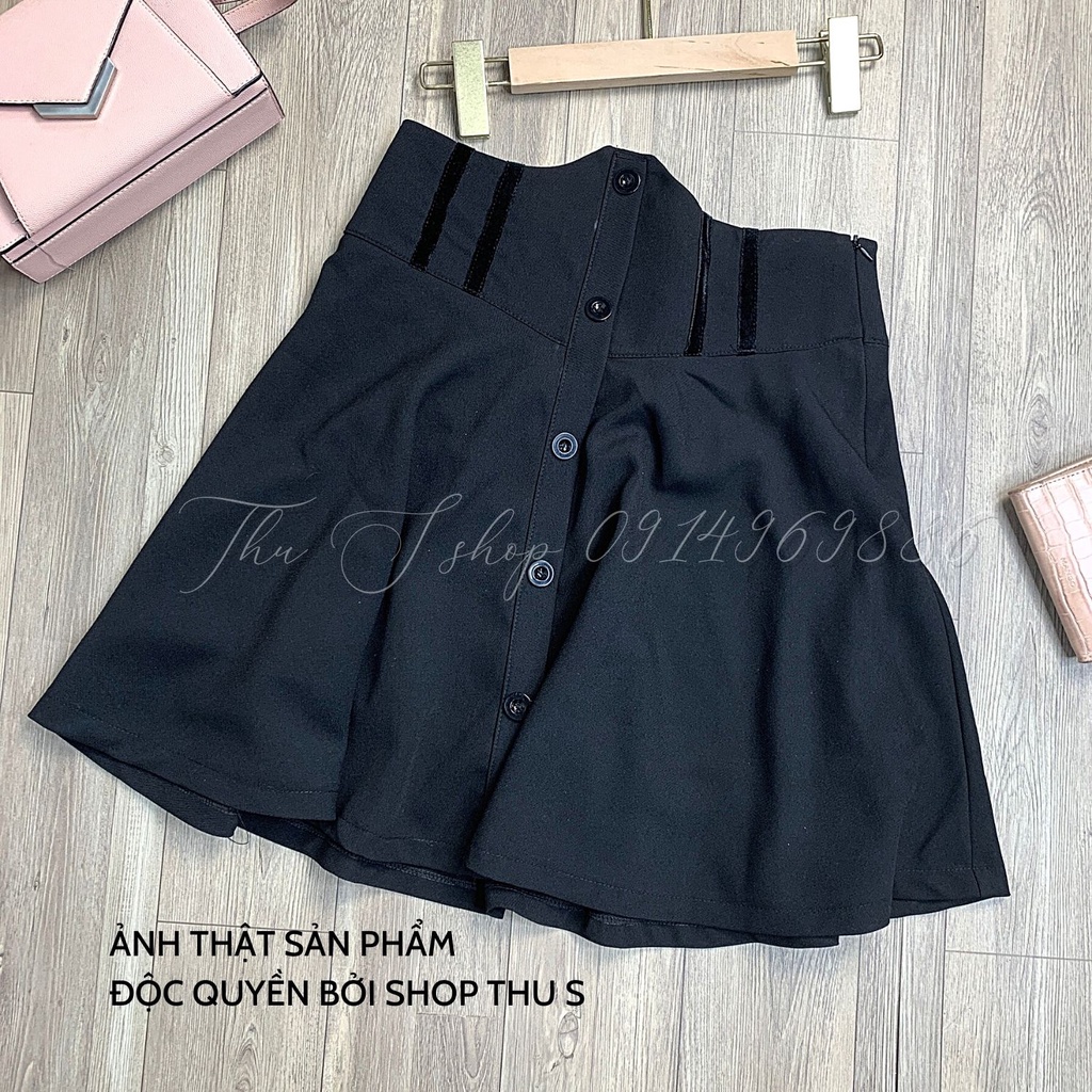 Chân Váy Nữ Xòe, Váy Ngắn Cạp Cao BIGSIZE Tôn Bụng Eo Thon Vải Mềm Dày Dặn THUS555