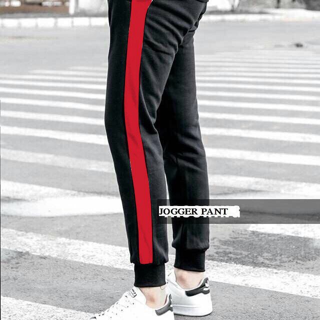 Quần Thun Nỉ - Quần Jogger 1 Sọc Đỏ Lớn MQ 004S2