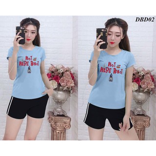 [HOT HOT] Đồ bộ mặc nhà cao cấp quần đùi 1 sọc áo in hình ROBOT dễ thương - DBD02