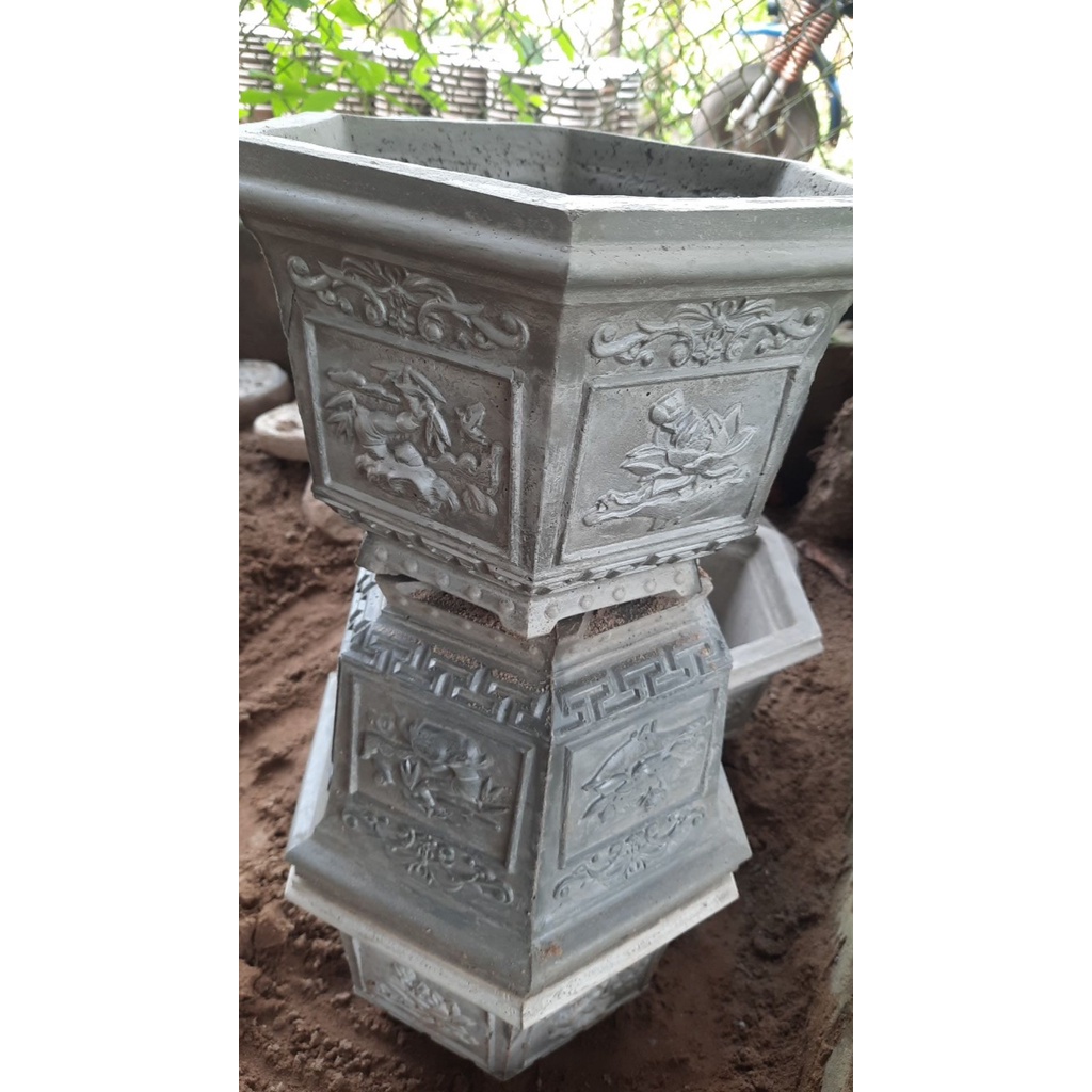 Khuôn đúc chậu lục giác 25 cao 20