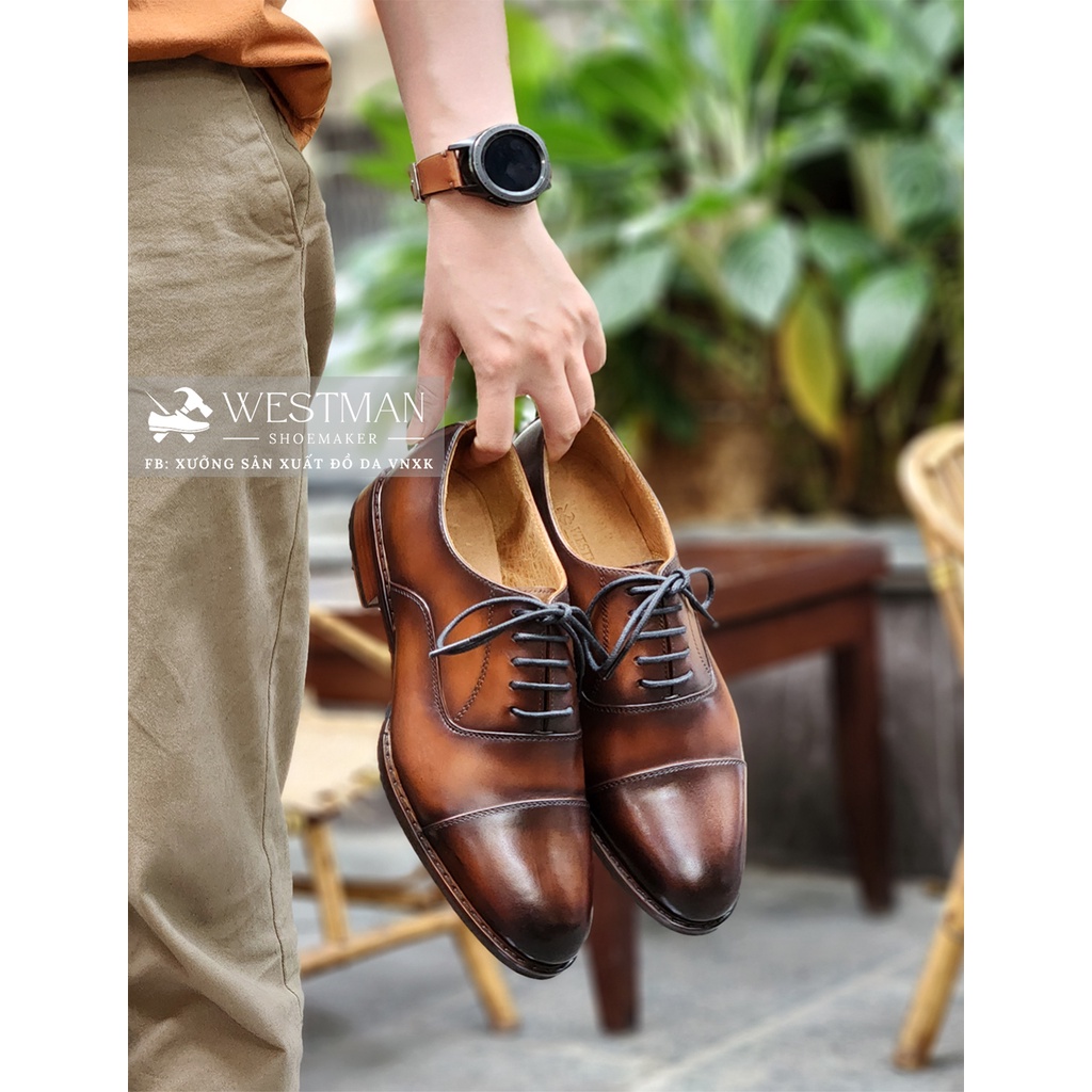 Giày Nam Oxford Captoe Da Thật WESTMAN W0001HM Cao Cấp