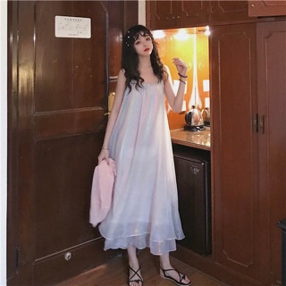 Áo đầm suông ánh xà cừ Ulzzang
