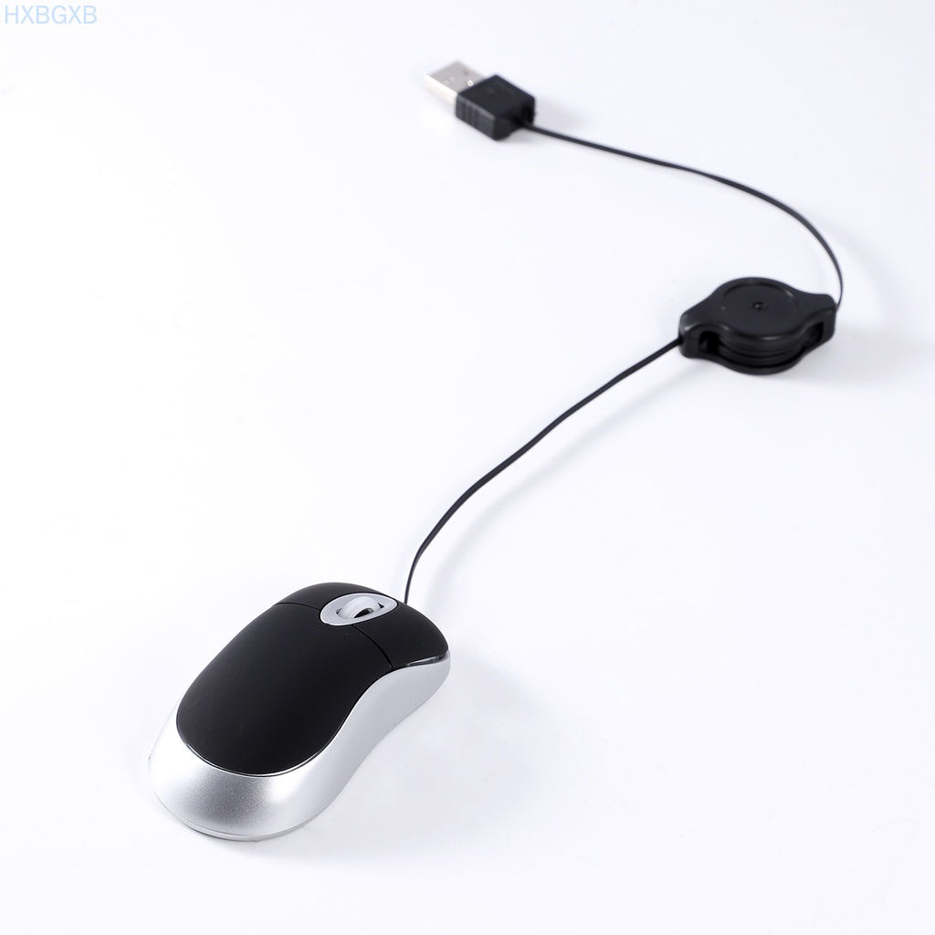 HXBG Lovely Mini Wired Mouse Retractable USB Cable Ergonomic Office Computer PC Laptop Gaming Mice