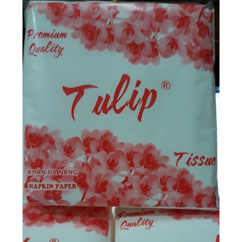 Combo 4 gói khăn giấy vuông tulip
