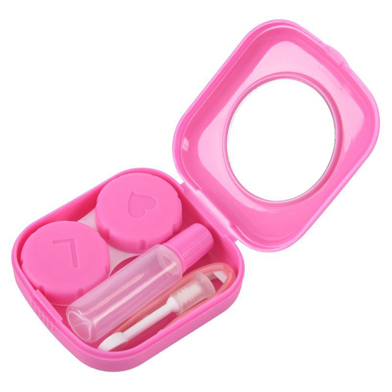 Pink Mini Contact Lens Travel Kit Case - Pocket Size