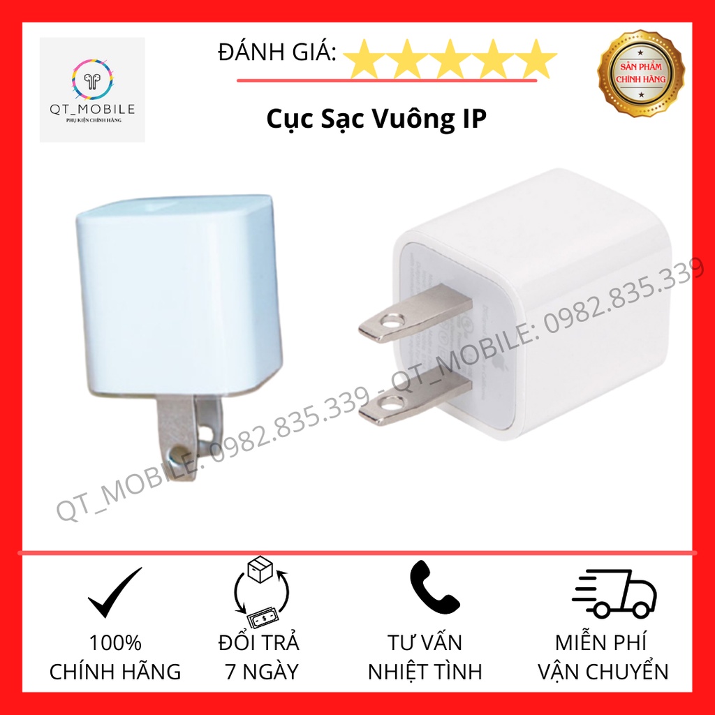 Cục sạc vuông IPhone X tương thích với IPhone 6/6plus, 7/7Plus, 8/8Plus, X, XR, XS,XSM