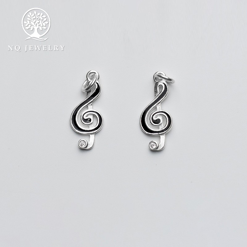 Mặt dây chuyền bạc hình nốt nhạc treo - NQ Jewelry