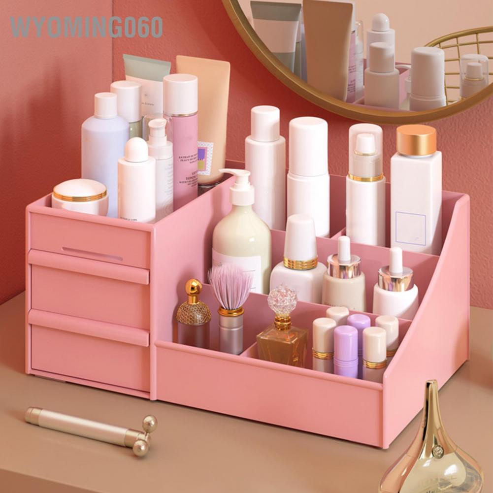 Wyoming060 Makeup Storage Case Plastic Cosmetic Drawer Box Multifunctional Drawers for Bathroom Counter