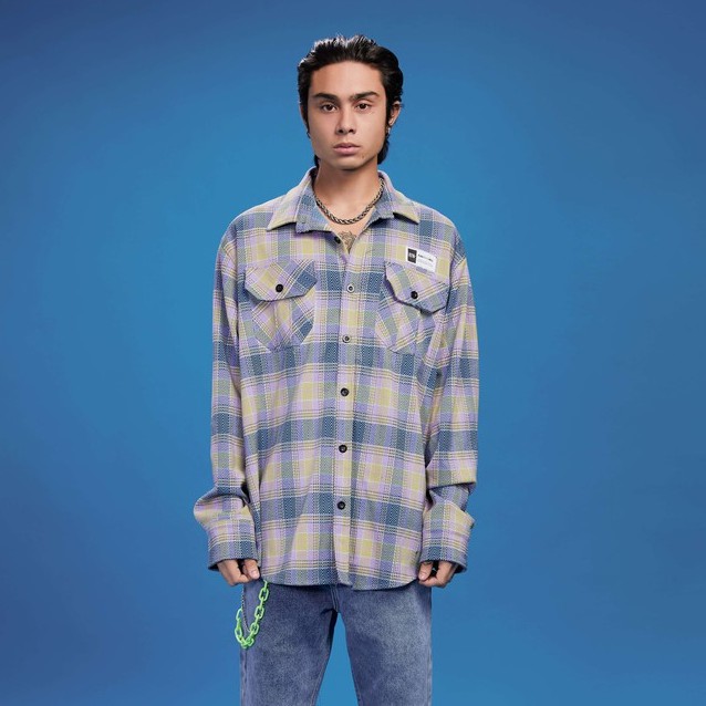 Áo sơ mi KFH Stripe Chemise tay dài họa tiết sọc caro kiểu dáng unisex - PLAY DIRTY