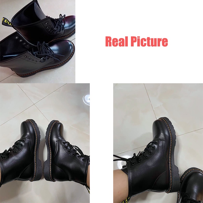 Giày bốt martin IELGY đế bằng thắt dây phong cách Anh quốc thời trang cá tính cho nữ