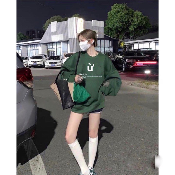 Áo Sweater Mới Form to Đại In Hình Chữ ( Ừ ) - ZADOLA FASHION