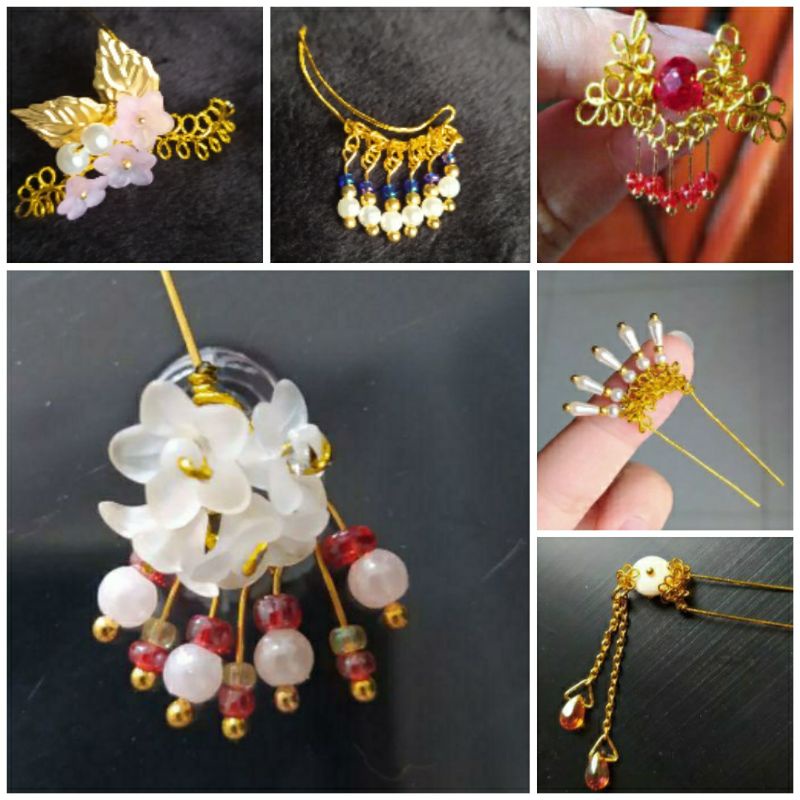 ( trang sức búp bê) trâm hoa cài tóc