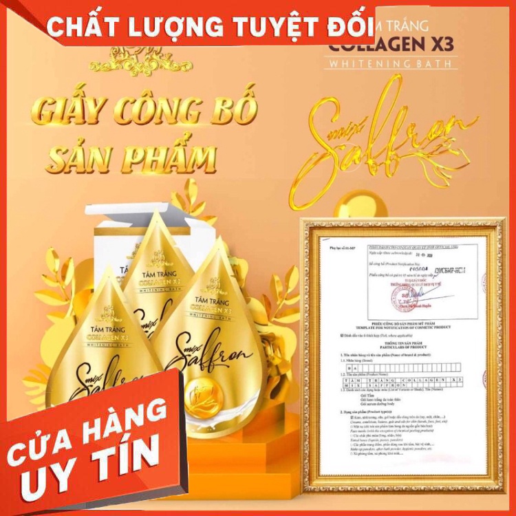 [Chính Hãng] Tắm Trắng Saffron Collagen X3 Đông Anh 100g