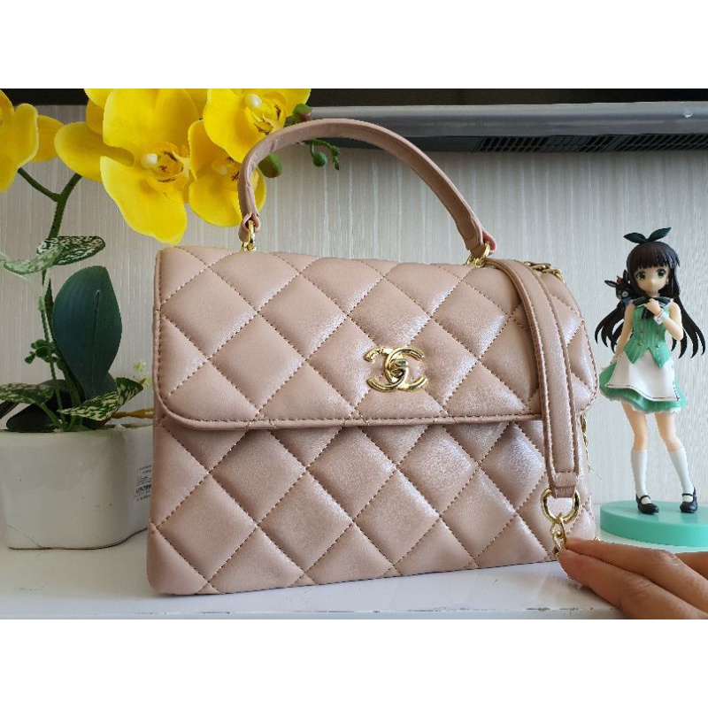 Túi Da Trơn chần Trám size 25