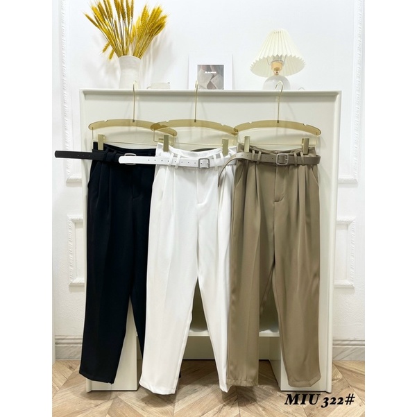 Quần baggy vải kèm đai vuông mã 322