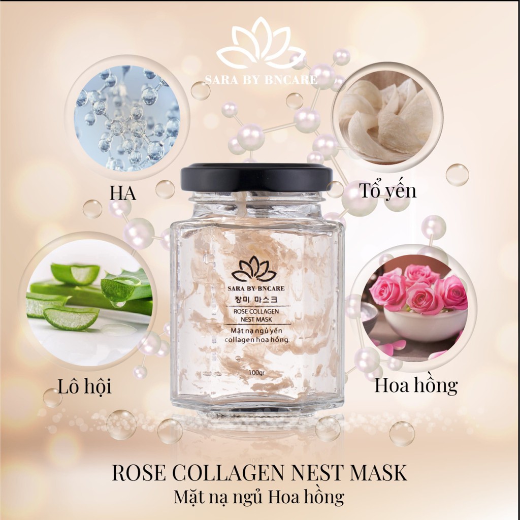 Mặt Nạ Tổ Yến Tươi Collagen Hoa Hồng