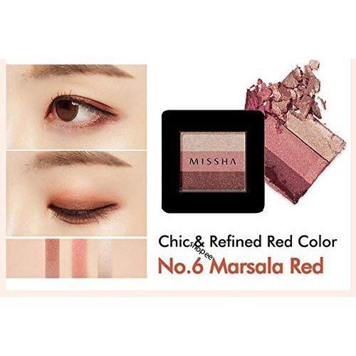 Phấn Mắt 3 màu  Missha Triple Shadow No.6 Marsala Red