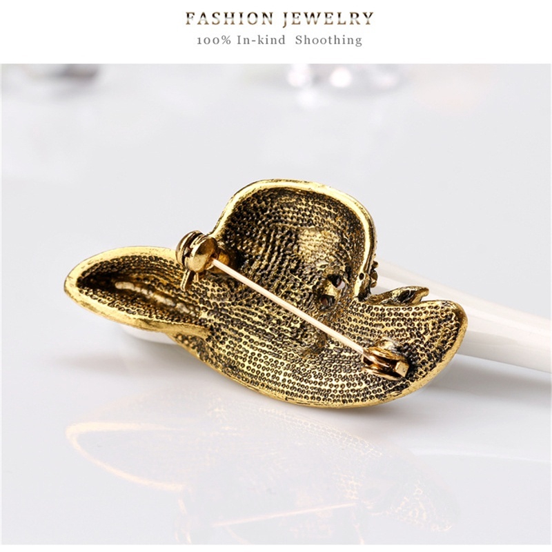 Ghim cài áo hình nón đính kim cương giả thời trang sang trọng tinh tế cho nữ