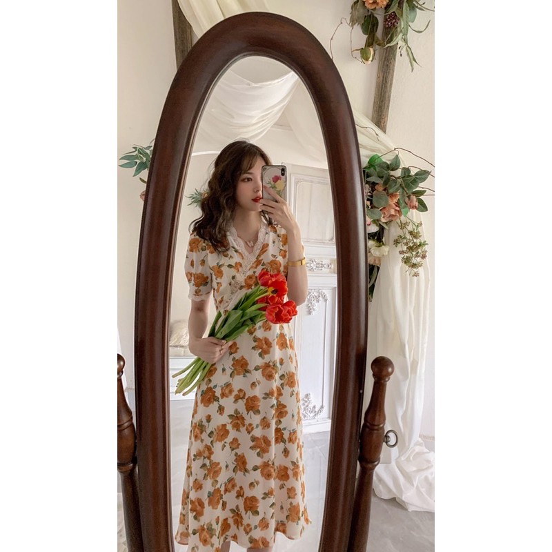 Váy Hoa hồng Cam