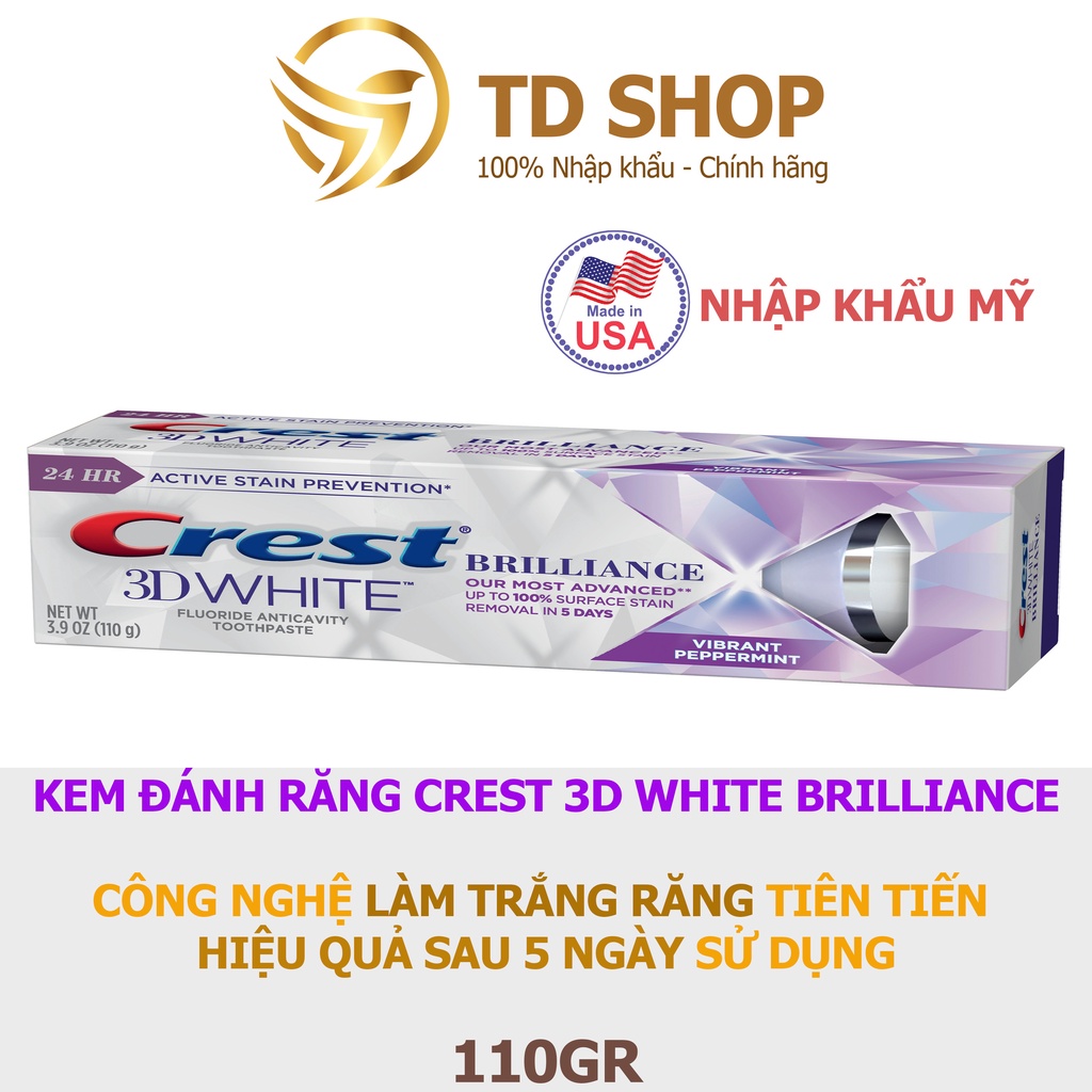 [NK Mỹ] Kem đánh răng Crest 3D White Brilliance - TD Shop