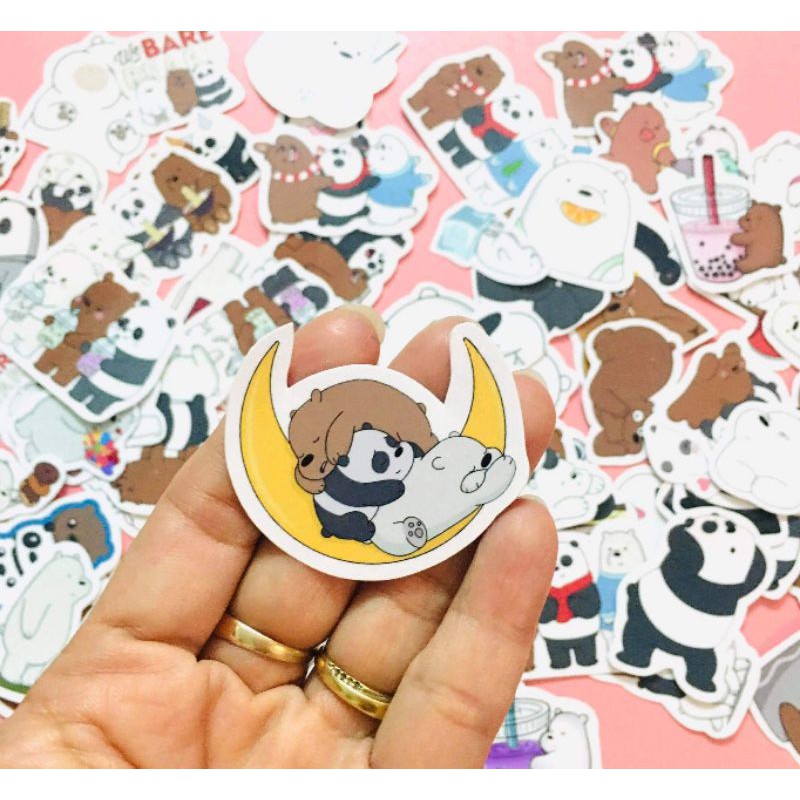 bộ 10-50 hình sticker we bare bears decal chống nước( random hình)