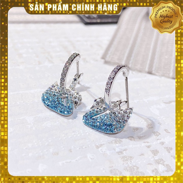 [CHÍNH HÃNG] Bông tai Swarovski Iconic Swan Pendant Necklace_Thiên nga Ombre Xanh