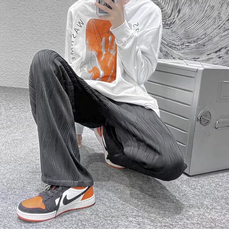 Quần ống rộng Màu Trơn Thời Trang Đường Phố Hàn Quốc Cao Cấp