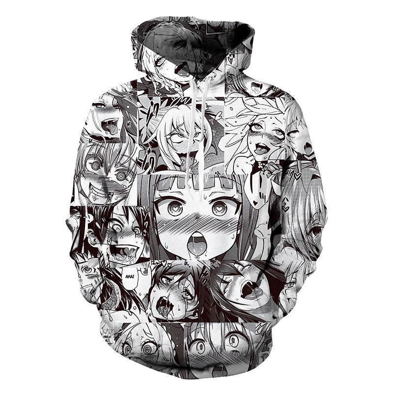 Bộ đồ họa tiết Ahegao 3D phong cách hip hop cho nam