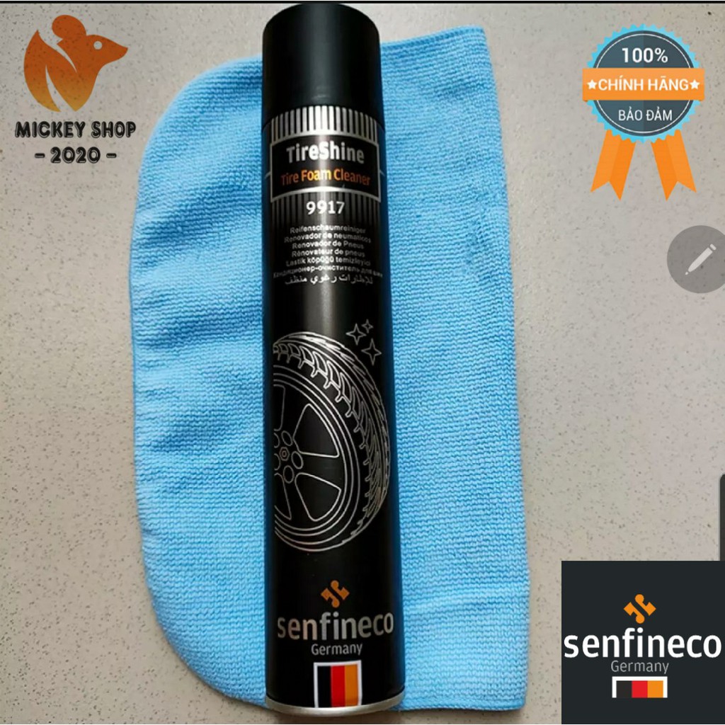 [ 100% GERMANY ] Chai Vệ Sinh Lốp Xe SENFINECO 9917 – 400ML Tire Schine Tire Foam Cleaner – Hàng Đức Chính Hãng