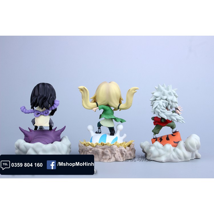 Mô hình Naruto chibi - Tam nin Jiraija + Tsunade + Orochimaru chibi