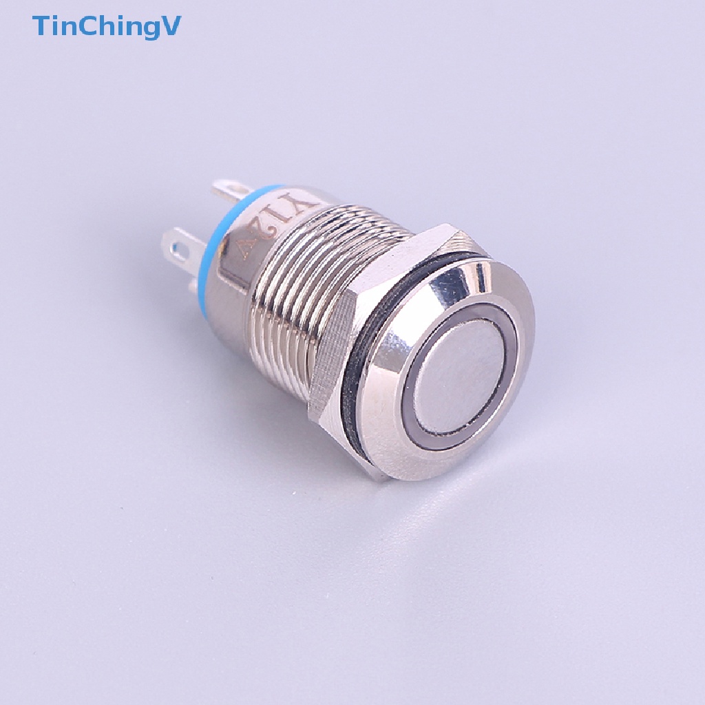 [TinChingV] Nút Nhấn Kim Loại 12mm Công Tắc Đèn LED Hình Tròn Màu Đen