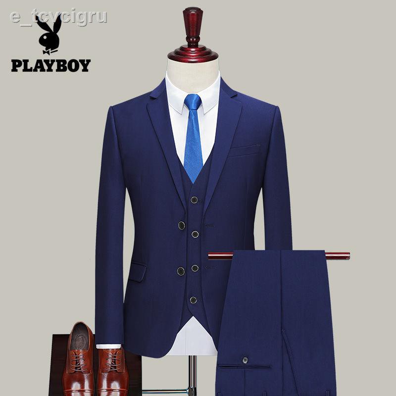 Playboy suit nam đen 5 mảnh cho trẻ và trung niên kinh doanh Chuyên nghiệp trang phục đám cưới trọng