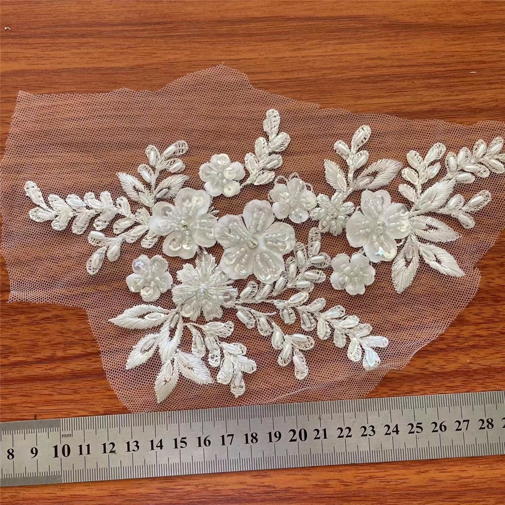 1 Tấm Vải Ren Thêu Hoa 3d 21 * 12cm