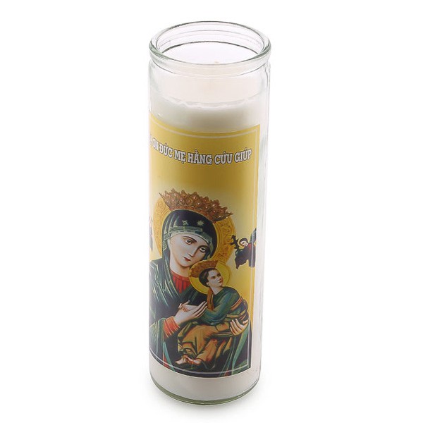 Nến thơm ly thủy tinh D6H20 Miss Candle (Hình Đức Mẹ)