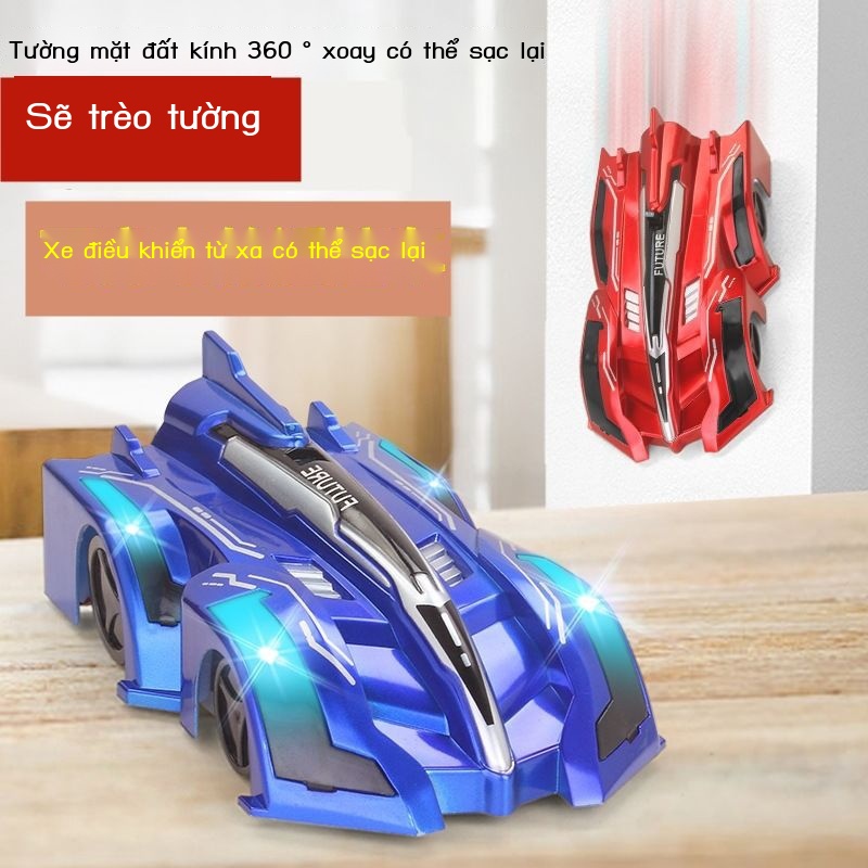 JÔ tô leo tường điều khiển từ xa đóng thế hút đồ chơi trẻ em cậu bé 4-13 tuổi có thể sạc lại bốn bánh