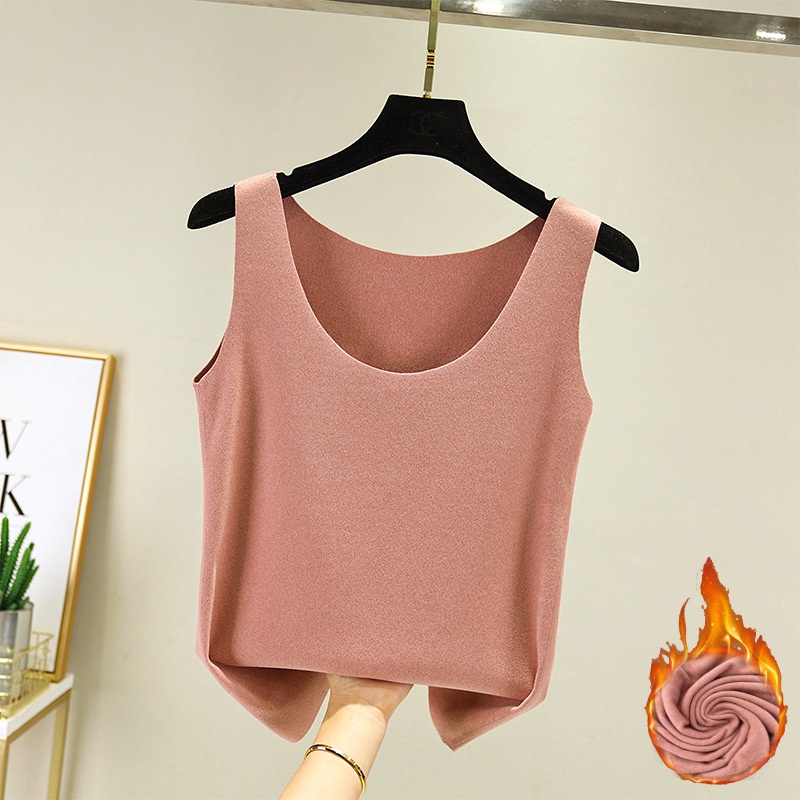 Áo Không Tay Hai Mặt Bằng Vải Nhung Lông Cừu Không Đường May Giữ Nhiệt Dày Dặn Phù Hợp Với Mùa Đông