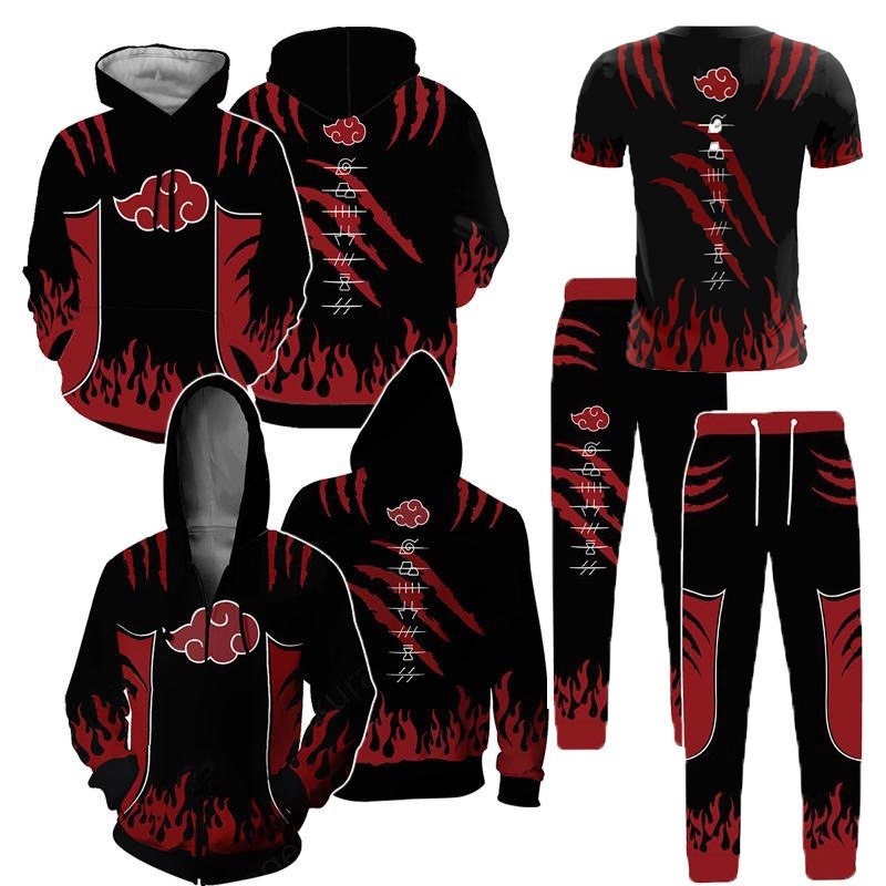 Áo Hoodie In Họa Tiết Anime Naruto Akatsuki 3d Cá Tính Cho Nam