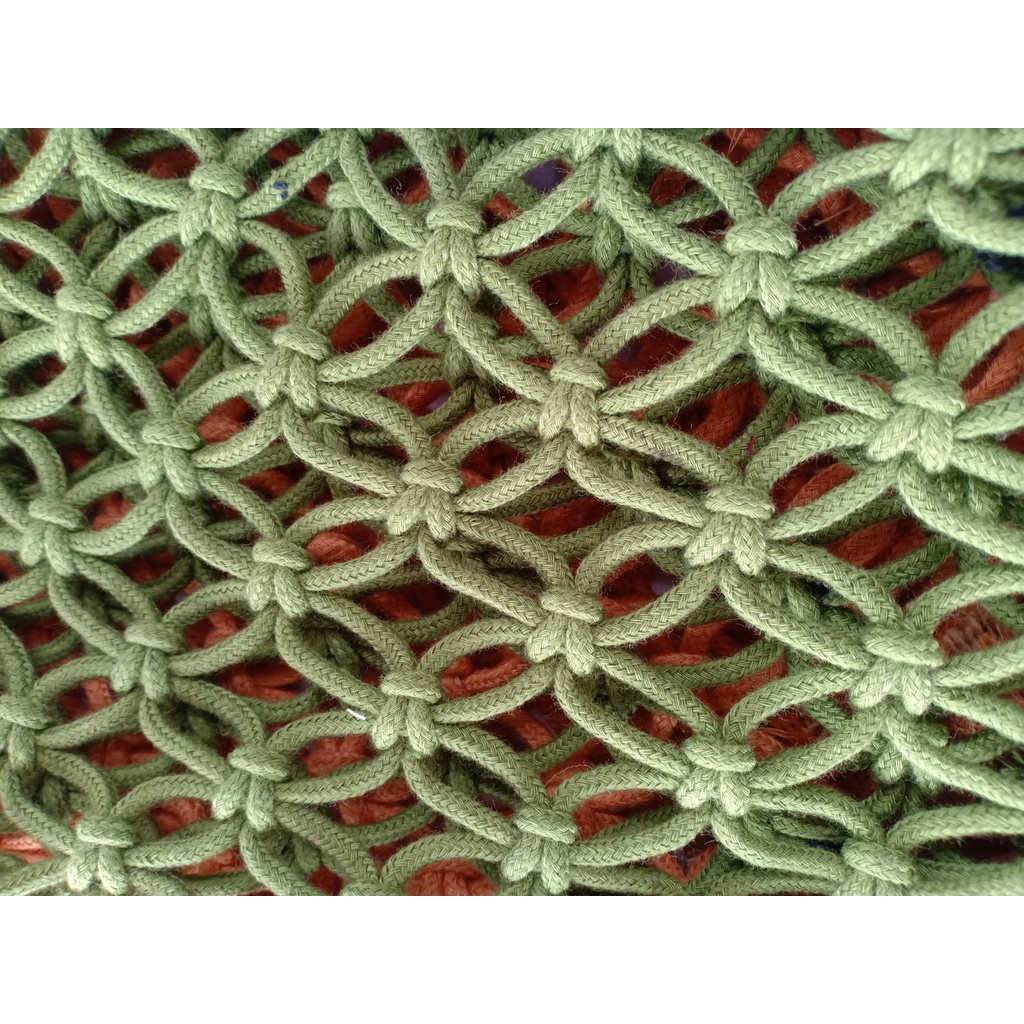 Túi lưới cá đi biển Macrame size L -  Kích thước: 38*40cm * Chiều cao tay cầm: 23cm