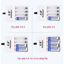 Bộ sạc pin Doublepow dùng để sạc 4 viên pin AA/AAA cổng USB (DP-U82)_ Pin sạc hơn 1000 lần