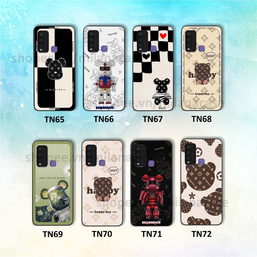 Ốp Vivo Y30 / Y50 gấu be@rBrick gấu Teddy Kaws siêu đẹp, phong cách, cá tính