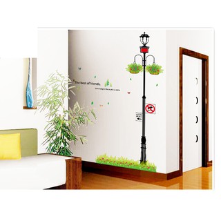 decal cột đèn hoa